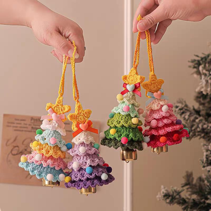 Hand-Crocheted Christmas Tree Car Hanging Ornament  Festive Gift