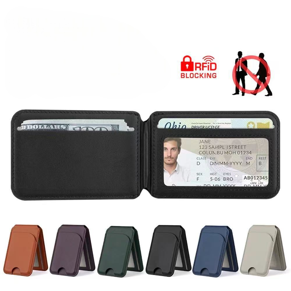 New Rotating Magnetic Wallet Stand – Multi-Card Holder with Secure Snap-On Design -