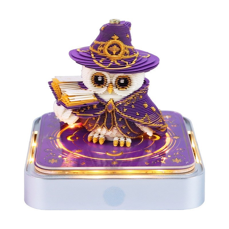 3D Paper Sculpture Desk Calendar with LED Light – Interactive Tear-Away Memo Pad, Time Piece 3D Art Ornament & Premium Gift