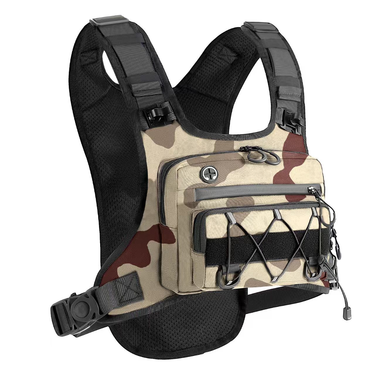 Running Vest for Men Tactical Hydration Backpack Adjustable Lightweight Chest Pack for Marathon Hunting Cycling
