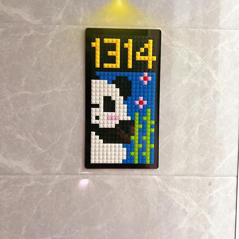 Creative DIY Building Block Door Sign Household Small Particle Assembled Number Plate - myphotowallet