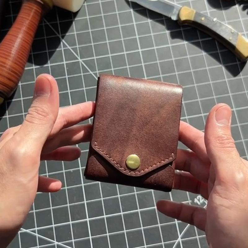 Retro Mini Coin Purse Creative Magnetic Men's Wallet Winter Popular Fashion Solid Color Multi-Function Storage Card Holder - myphotowallet