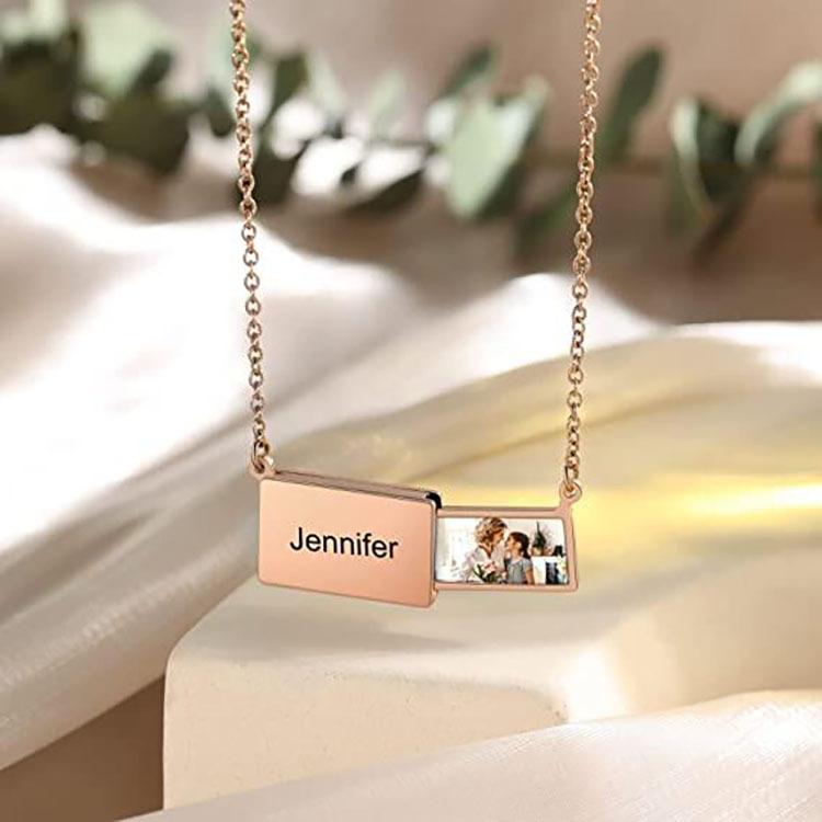 Custom Photo Envelope Necklace - Valentine's Day gift Personalized Pull-Tab Locket Gift for Loved Ones