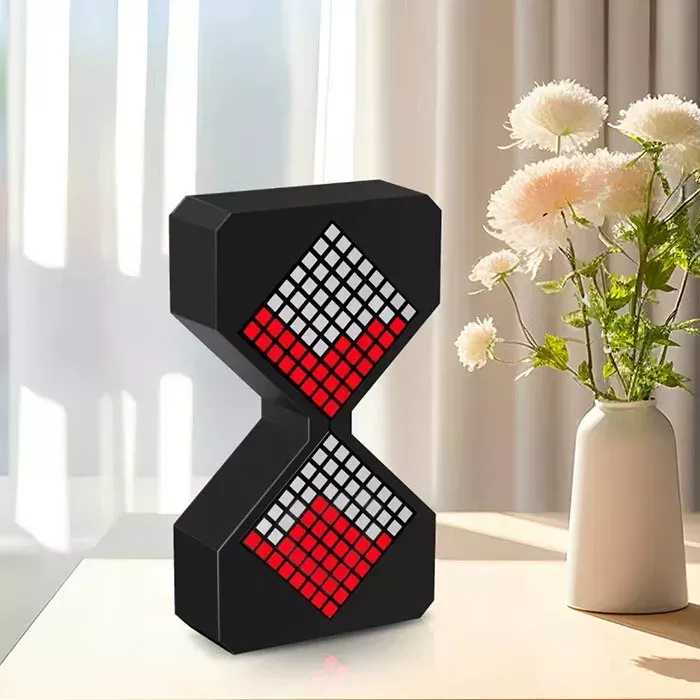 Modern LED Digital Hourglass Timer – Electronic Pixel Sand Clock, Interactive Desk Sculpture & Ambient Night Light for Home & Office Setup
