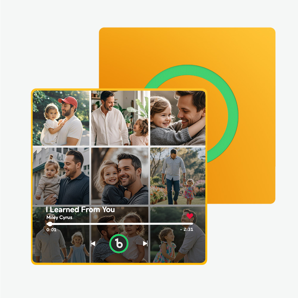 Custom Music Fridge Magnet and Photo with Colorful Frame Music Wall Photo Sticker Music Movement That Can Be Played Gift for Couple New 4.0 Upgrade Gift for Father - 