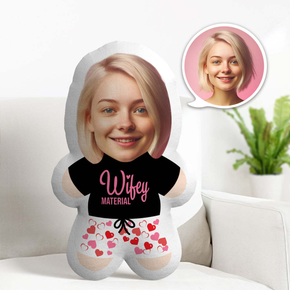 Custom Face Body Pillow Wifey Material Face Pillow Personalized Minime Pillow - MyFaceTshirt