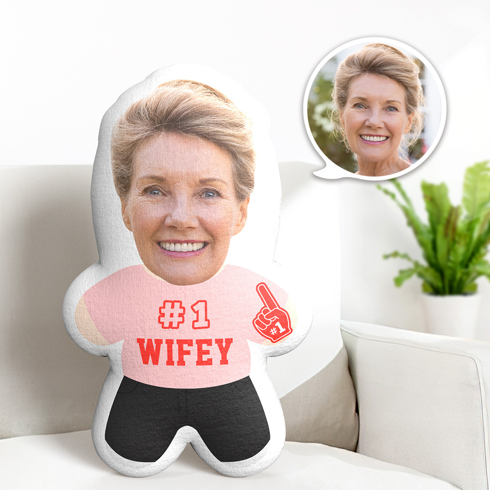 Custom Minime Throw Pillow #1 Wifey Face Pillow Personalized Photo Minime Pillow - MyFaceTshirt
