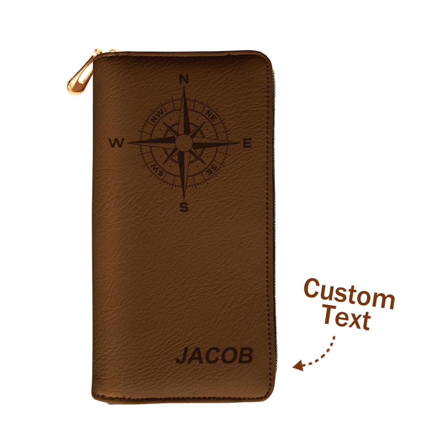 Custom Engraved Wallet Leather Passport Cover Travel Gifts for Man - Myphotowallet