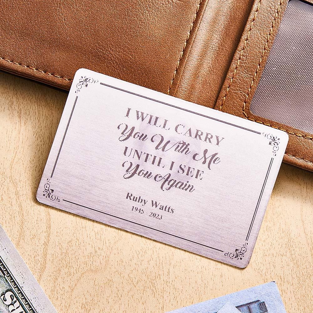 Memorial Wallet Insert Card Personalized Photo Raster Card Memorial Gifts