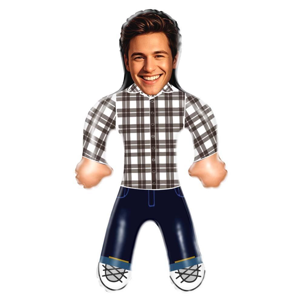 Custom Blow Up Doll Personalized Black And White Plaid Shirt Blow Up Dolls Funny Inflatable Doll Gifts for Her