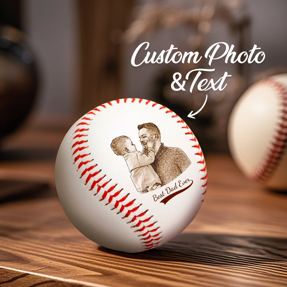 Personalized Fathers Day Gifts for Dad - Engrave Your Favorite Photo on Baseball Balls - MyFaceBoxer