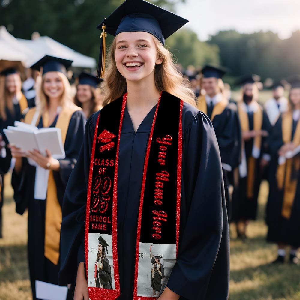 Custom Graduation Stole Personalized Graduation Sash with Photo & Name Graduation Gift for Senior