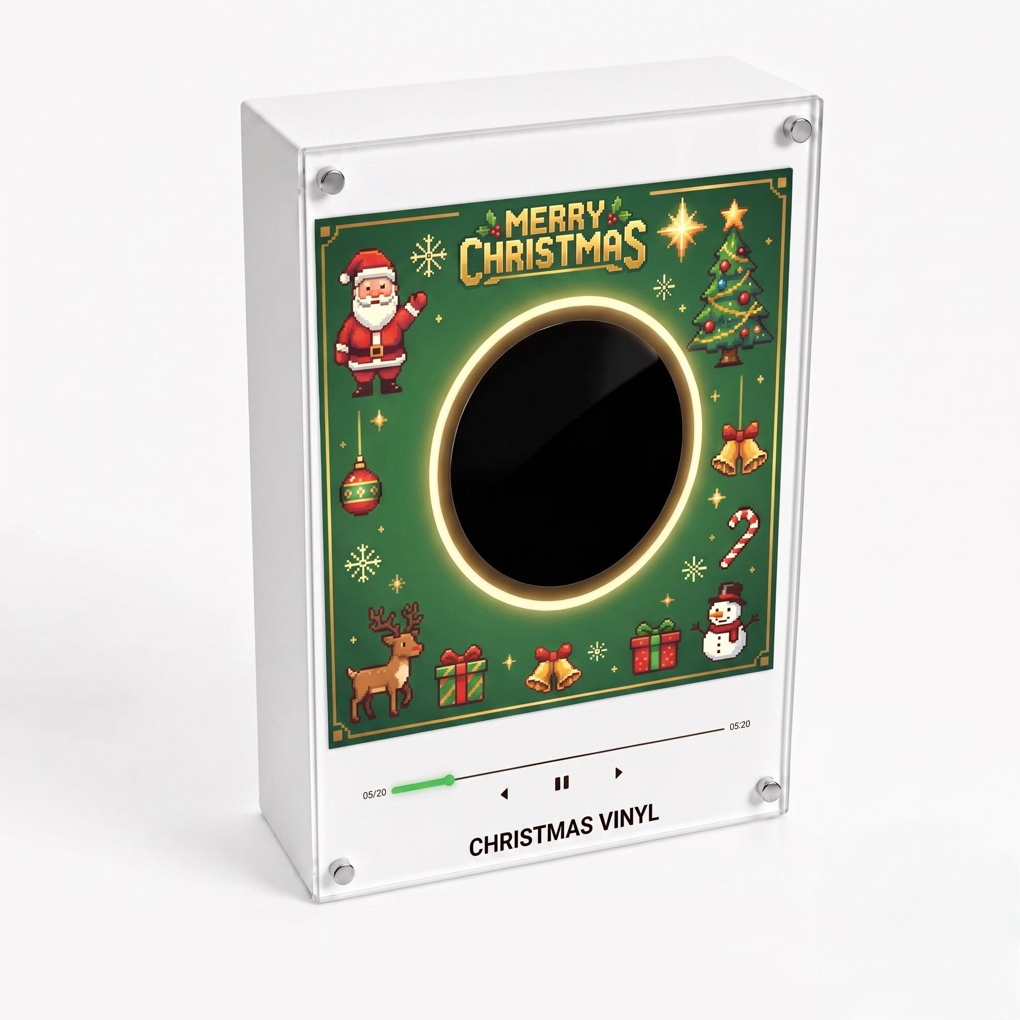 Custom Christmas Mini Vinyl Player with 9 Exchangeable Discs - Vintage Holiday Music Box & Perfect Christmas Gift for Music Lovers