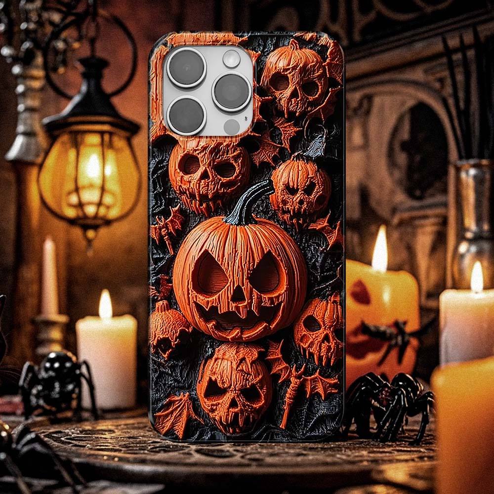 Halloween 3D Visual Effect Pumpkins Phone Case,Multiple Styles Available for iPhone, Samsung Galaxy, Google Pixel,8styles