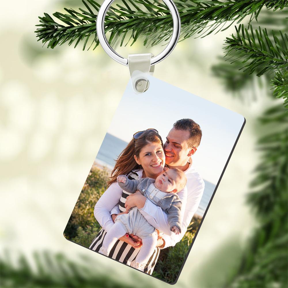 Custom Square Photo Keychain For Family