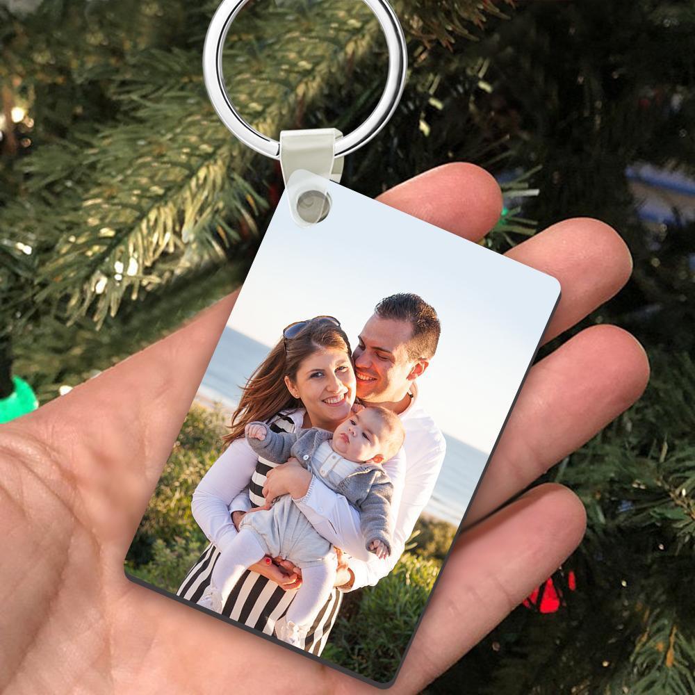 Custom Square Photo Keychain For Family