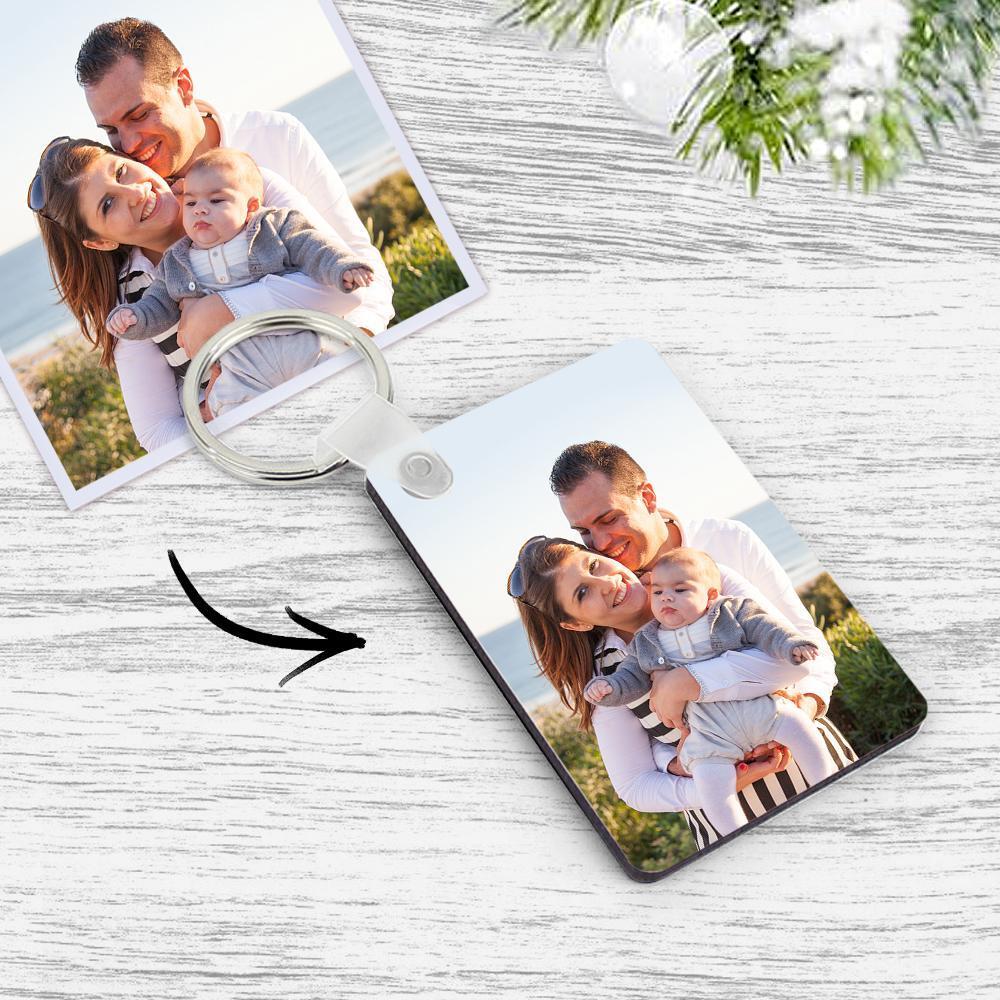 Custom Square Photo Keychain For Family