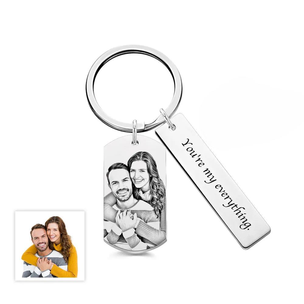 Personalized Photo Keychain With Text Unique Engraved Keychain Gifts F