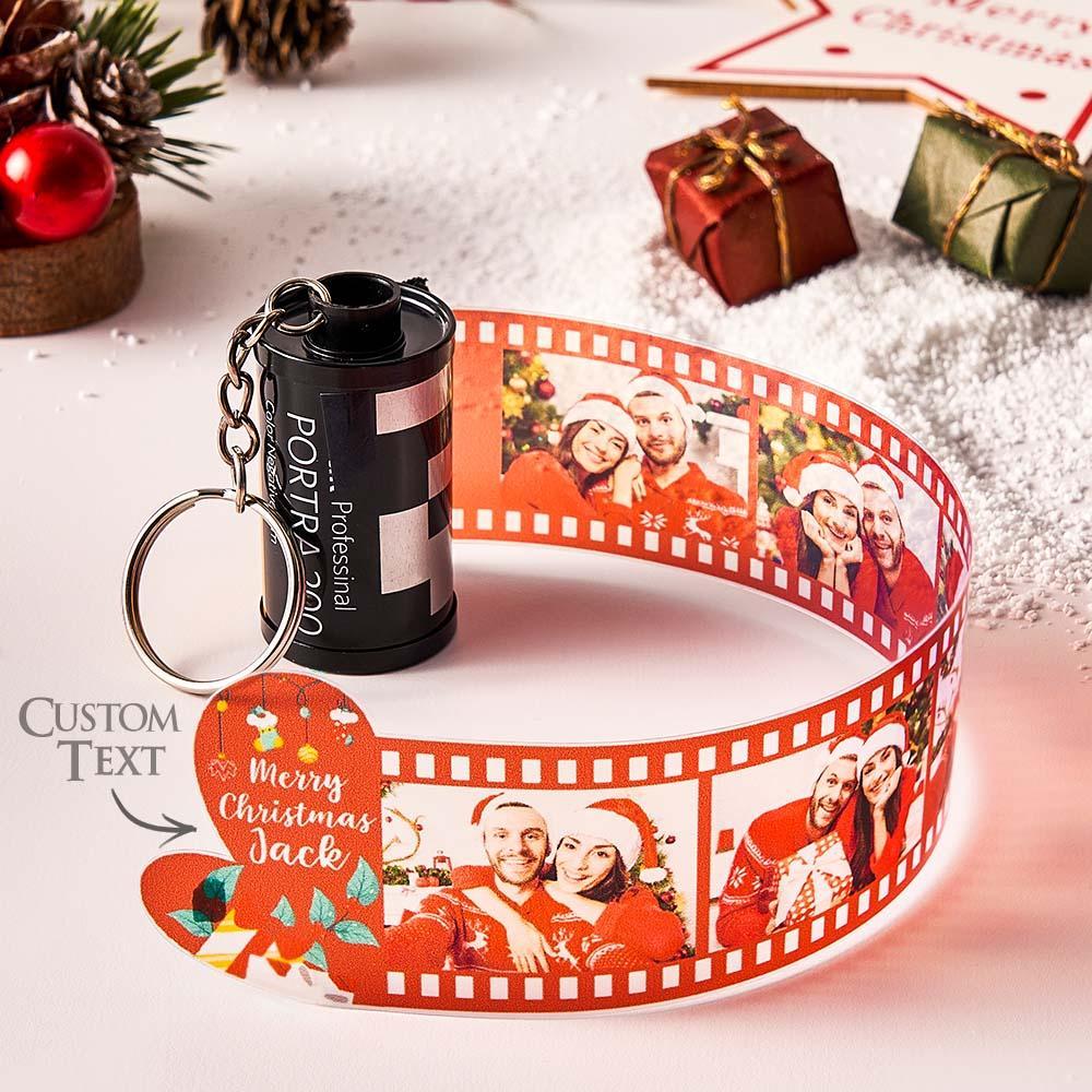 Custom Photo Film Roll Keychain with Pictures Camera Keychain Christmas Day Gift - Myphotowallet