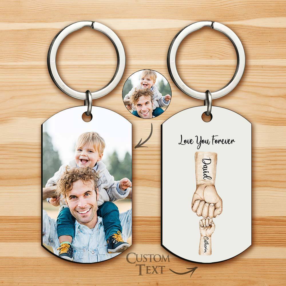 Custom Bump Keychain Best Dad Ever Keychain Photo Keyring Fathers Day
