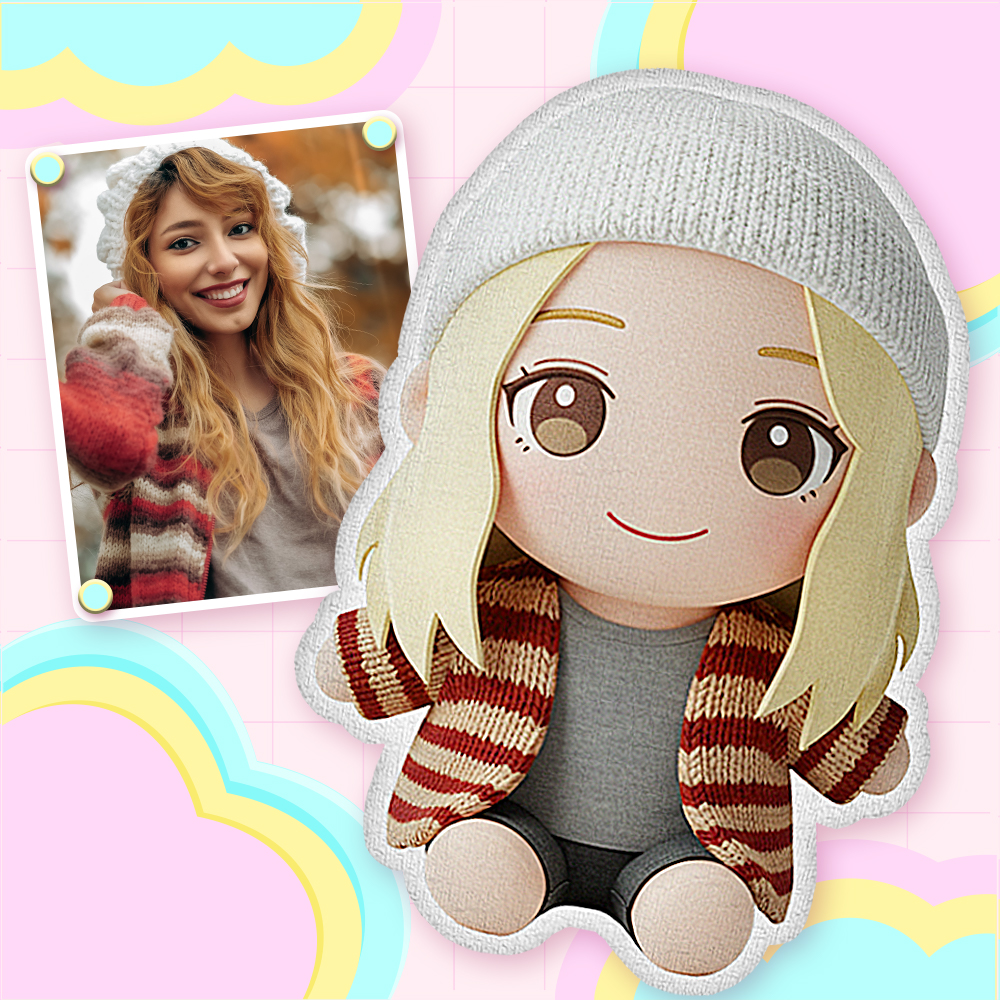 Custom Photo Plush Doll Keychain Personalized Cartoon Mini Me Plush Keychain Gift for Her