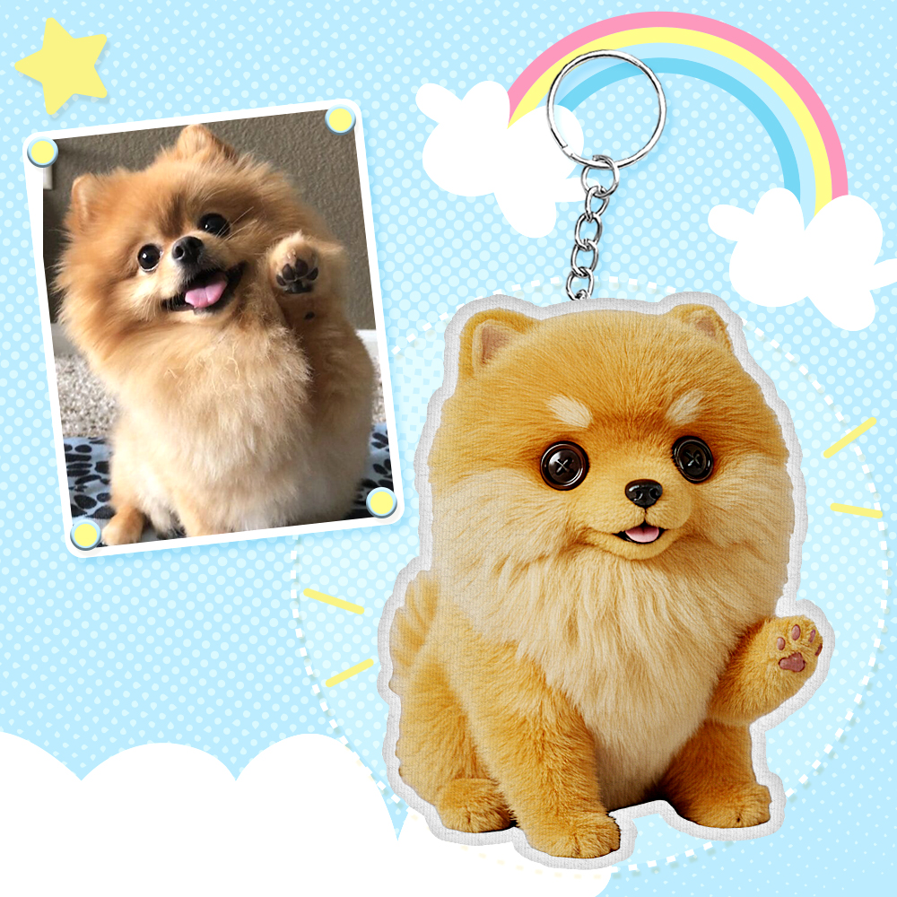 Custom Photo Plush Doll Keychain Personalized Cartoon Mini Me Plush Keychain Gift for CoupleValentine's Day