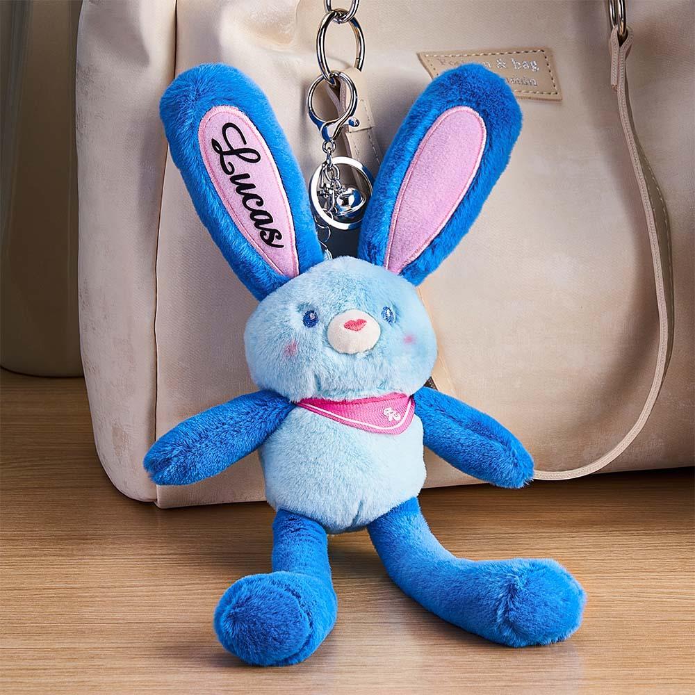 Personalized Name Pull-up Rabbit Plush Toy Keychain Birthday Gifts for Kids