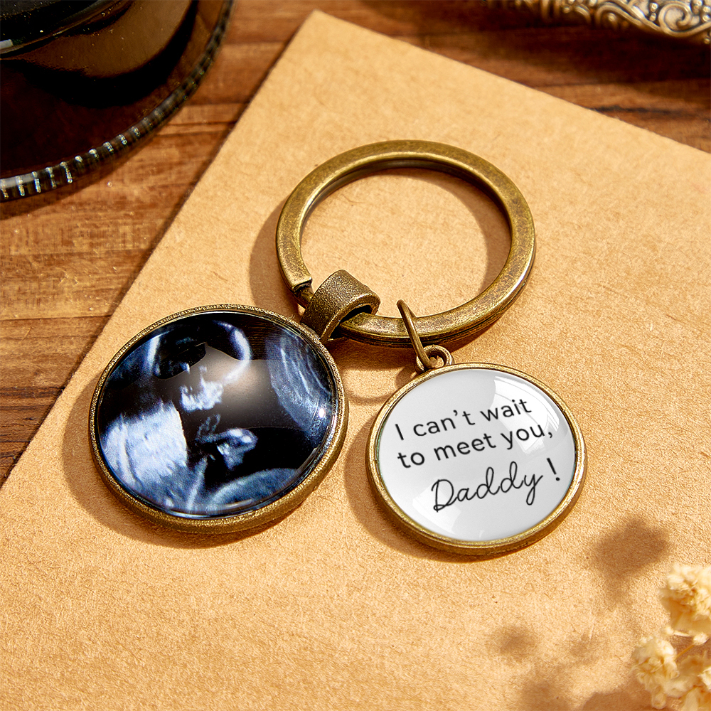 Personalized Ultrasound Photo Keychain, Pregnancy Gifts, Custom Daddy Keychain, Ultrasound Gifts, Mothers Day Gift, Father, New Dad, S-1