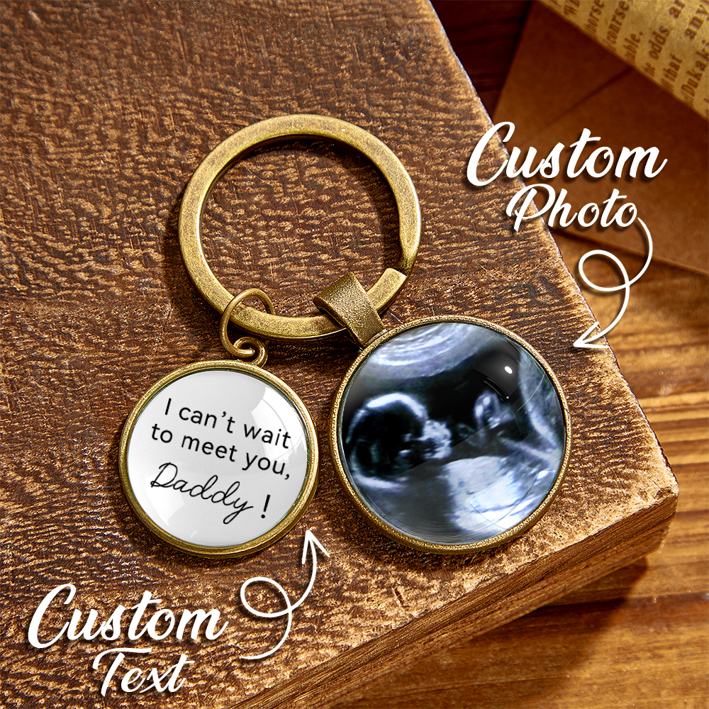 Personalized Ultrasound Photo Keychain, Pregnancy Gifts, Custom Daddy Keychain, Ultrasound Gifts, Mothers Day Gift, Father, New Dad, S-1