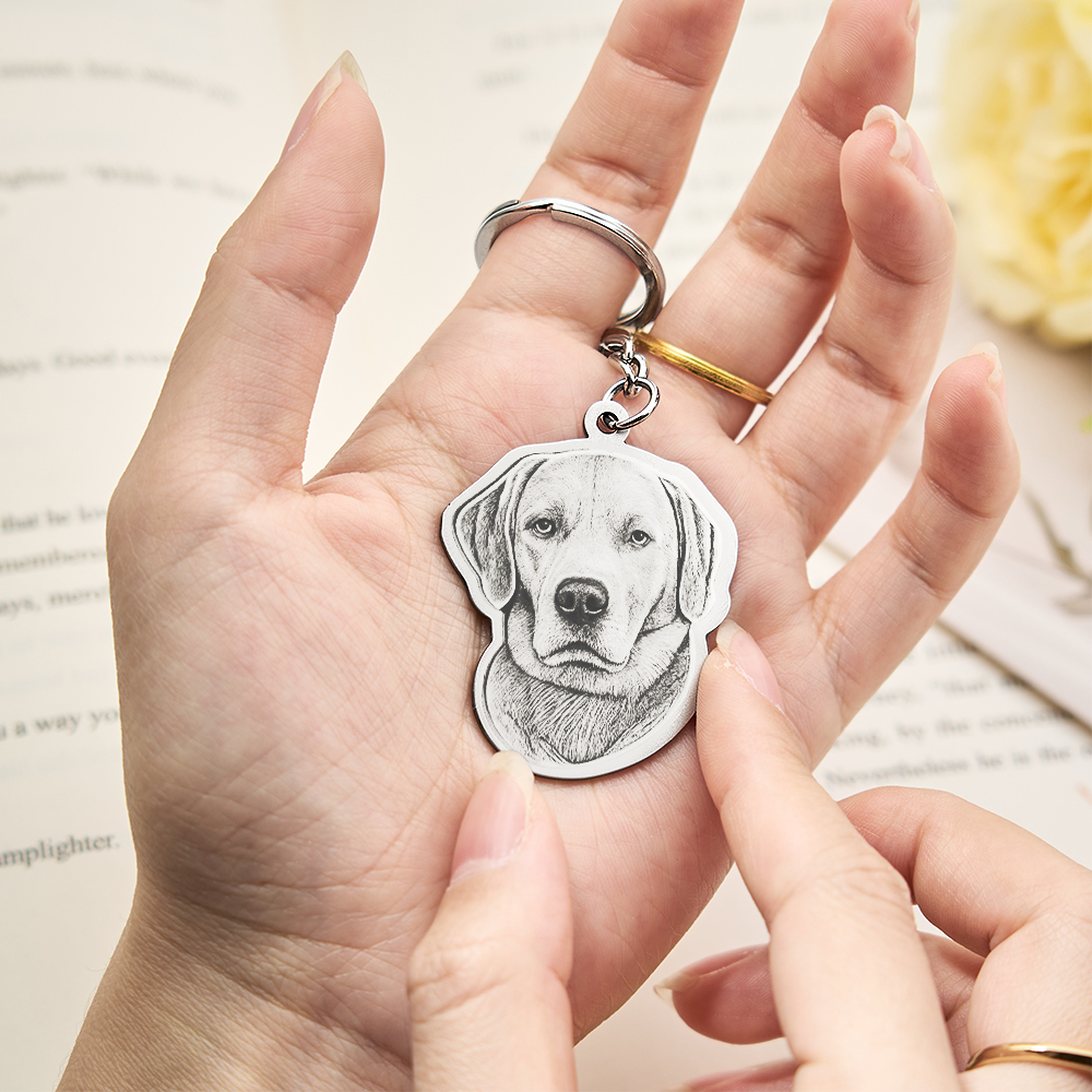 Life-Like Keychain Custom Pet Keychain with Photo-Engraved Detail