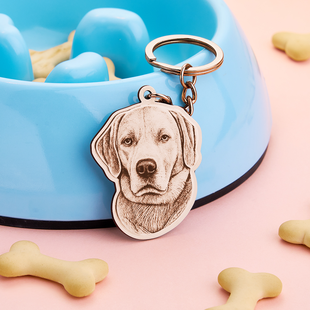 Life-Like Keychain Custom Pet Keychain with Photo-Engraved Detail