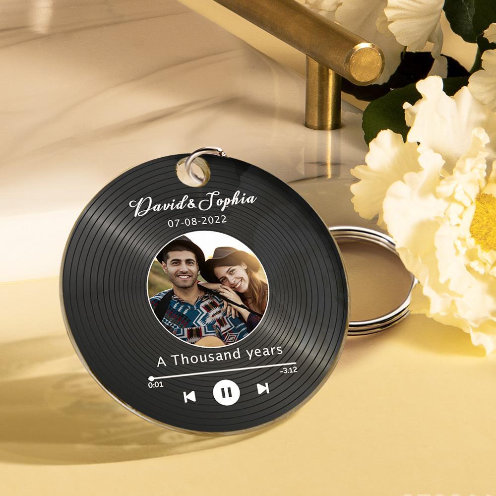 Custom Record Disc Keychains Calendar Keychains Acrylic Gifts For Father - Myphotowallet