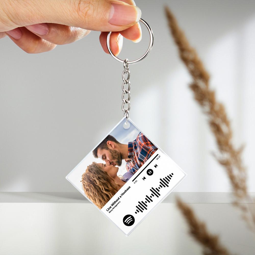 Custom KeyChain Custom Spotify Code Keychain Custom Photo Personalized Gifts for Lover - Myphotowallet