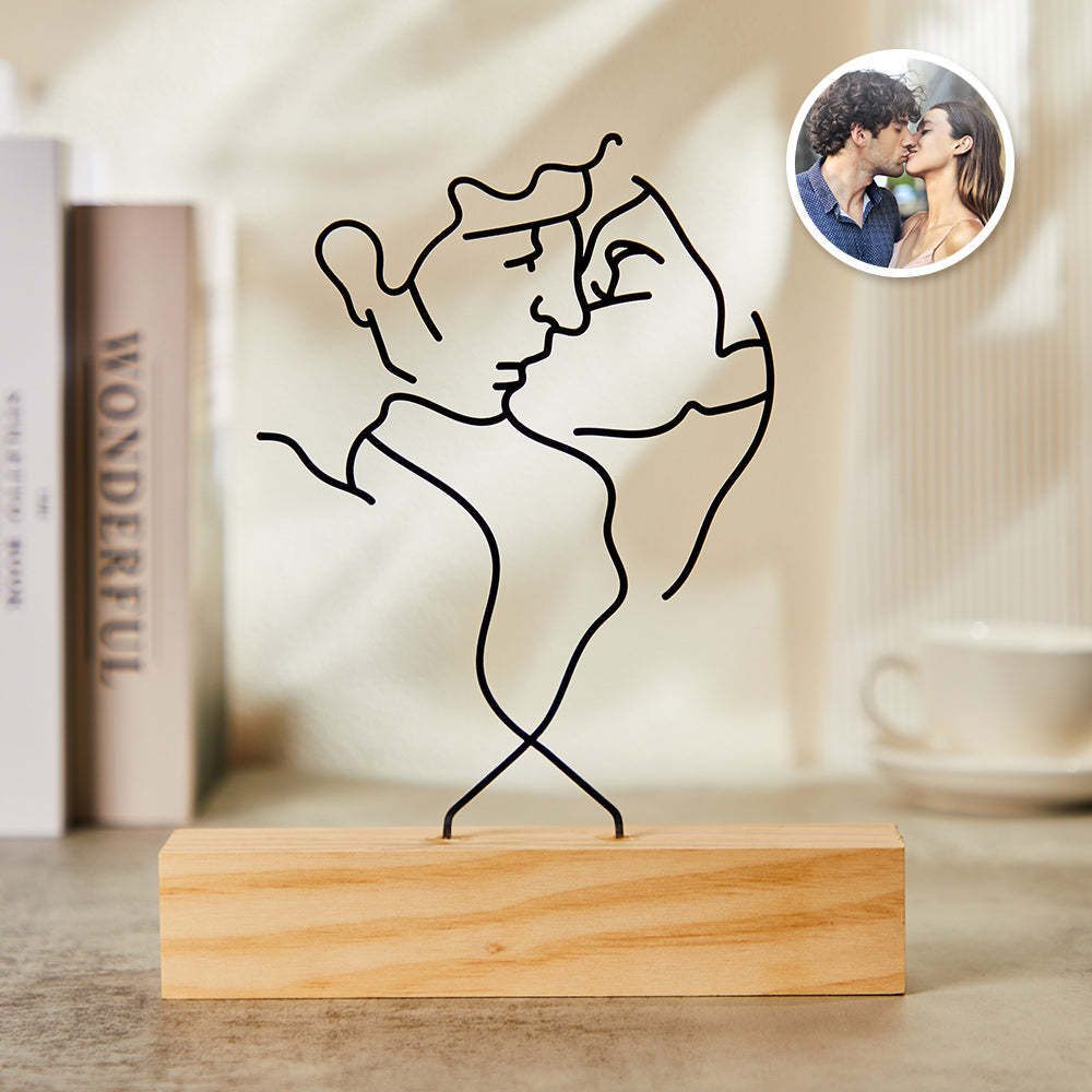Custom Photo Ornaments Face Line Couple Romantic Gifts - Myphotowallet