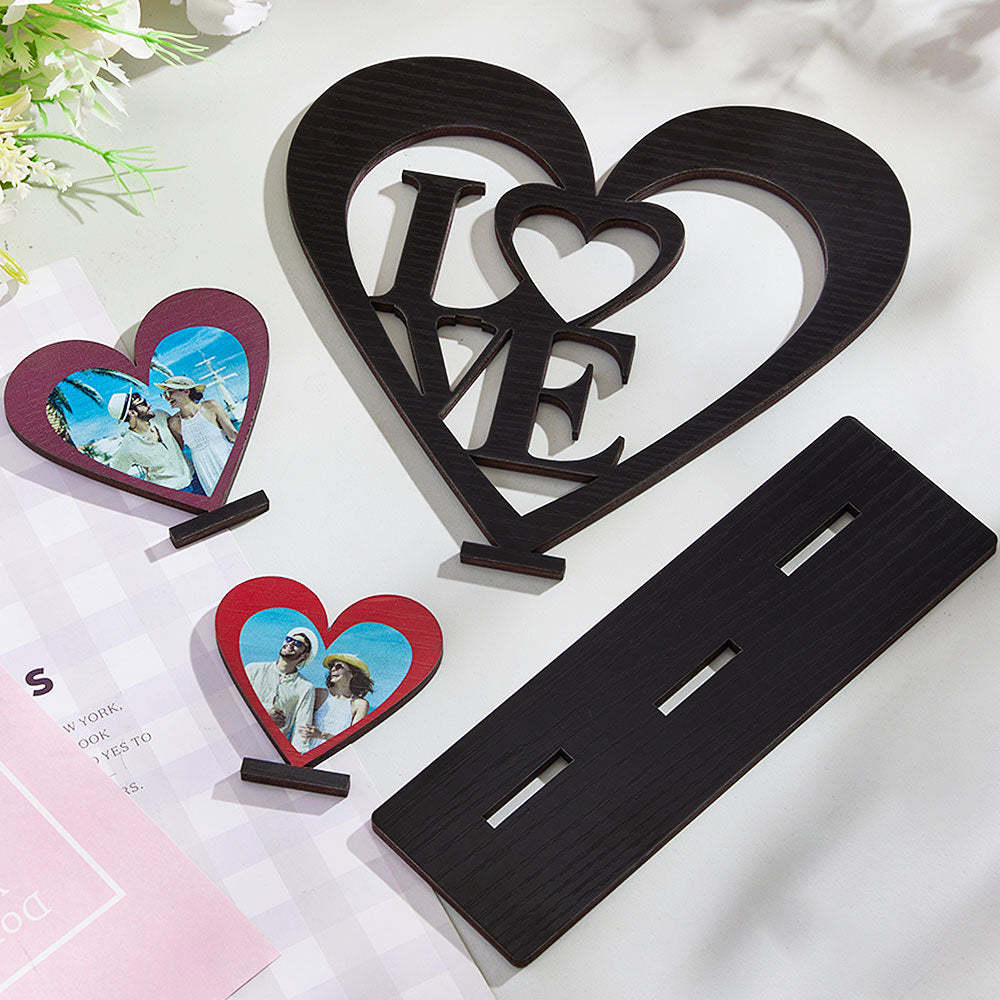 Custom Photo Frame Heart Love Creative Standing Couple Gifts - Myphotowallet