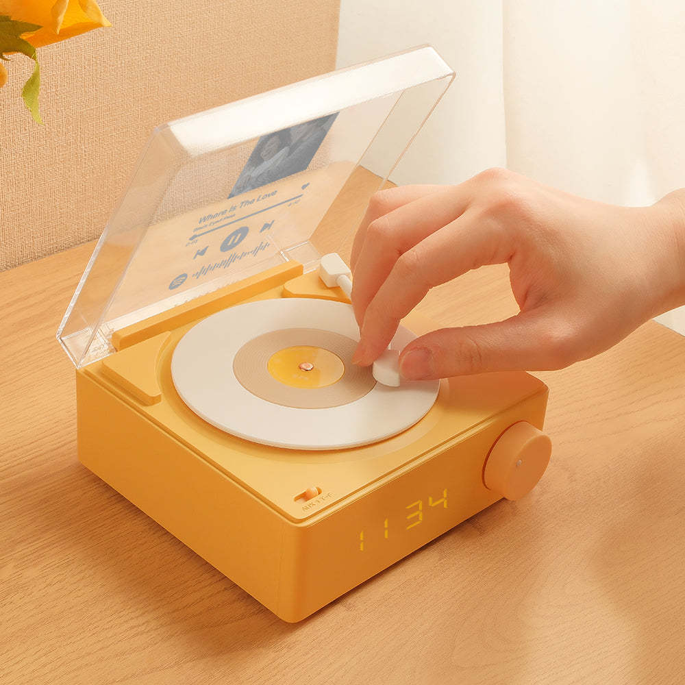 Personalized Photo Spotify Code Bluetooth Speaker Retro Alarm Clock For Music Lovers - Myphotowallet