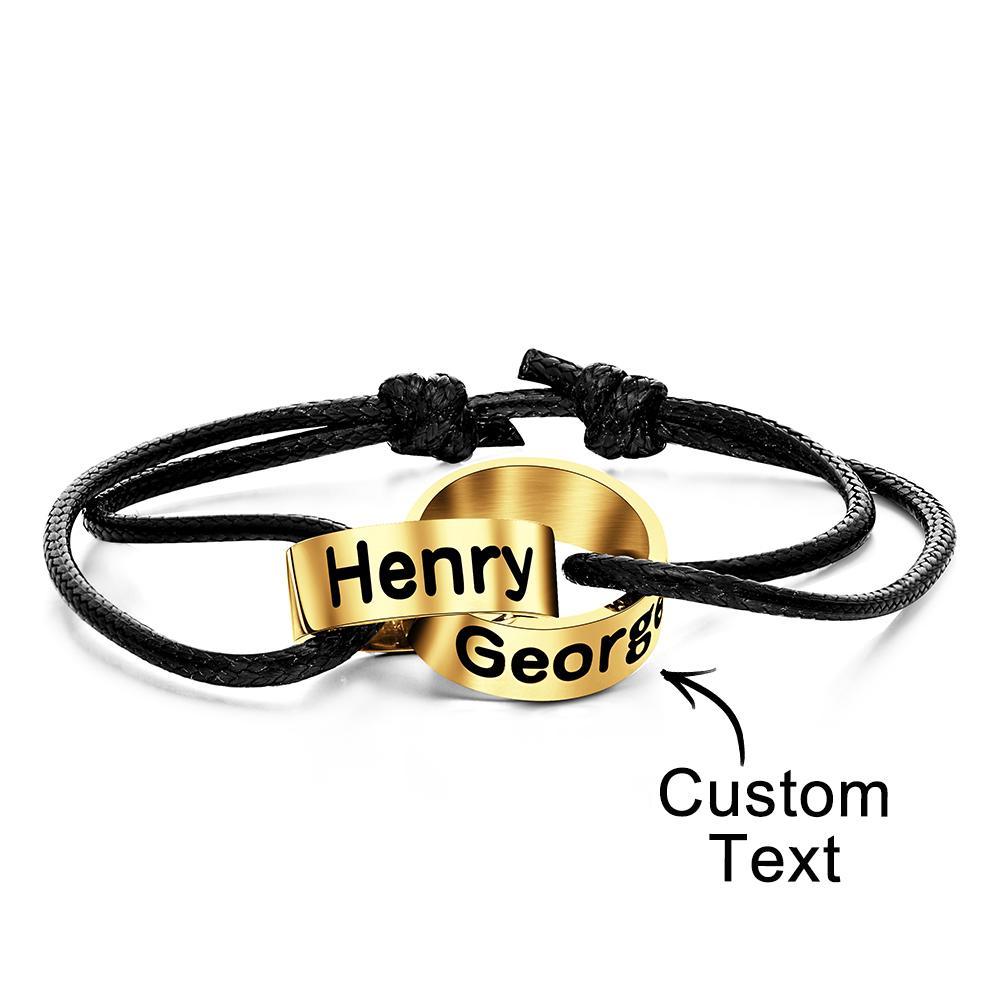 Custom Intwine Name Beads Bracelet Two Name Love Gift for Boyfriend - Myphotowallet