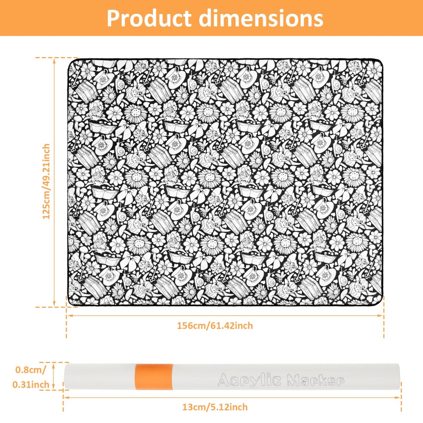 DIY Coloring Blanket with Markers, Color Your Own Blankets, Customizable Washable Diys Colorings Blanket Kits, You Can Color Fuzzy Velvet, Creative Diys Colorings Blankets for Adults