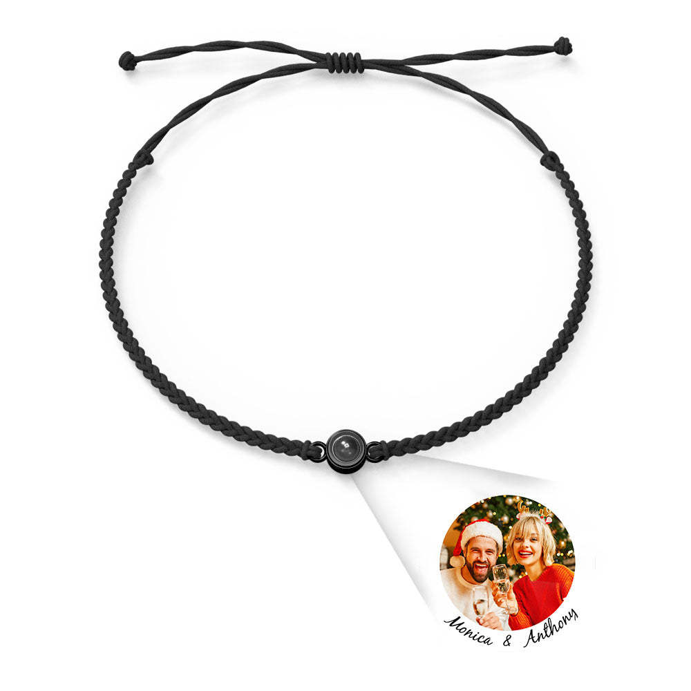 Personalized Photo Projection Charm Bracelet Multiple Colors Styles I love you in 100 languages Minimalist Photo Jewelry Birthday Gift for Her - 