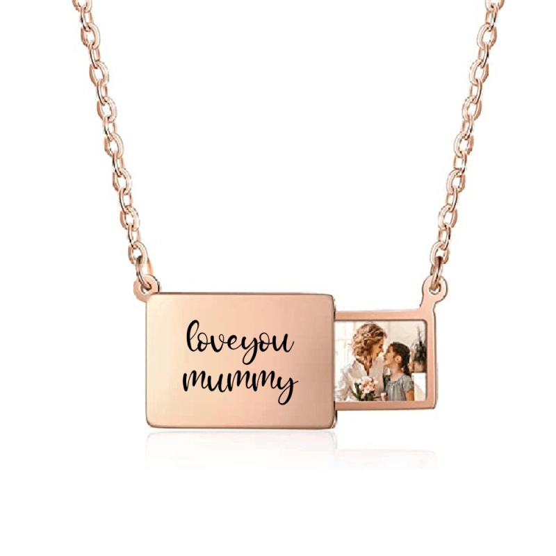 Custom Photo Envelope Necklace - Valentine's Day gift Personalized