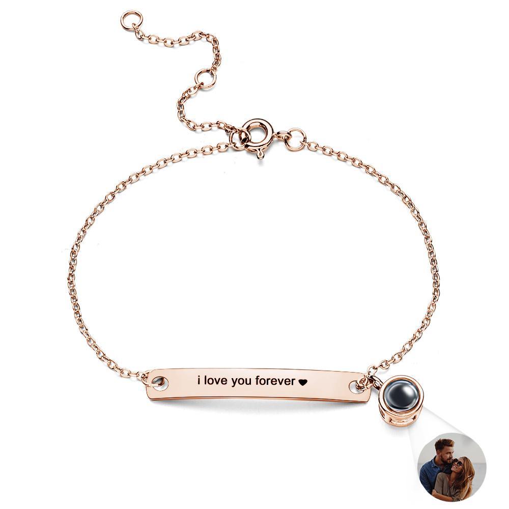 Custom Projection Engraved Bracelet Simple Gift for Girl - 