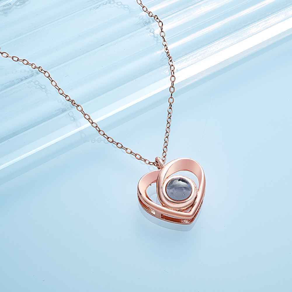 Custom Photo Projection Bracelet Picture Inside Heart Charm Bracelet For Her - 