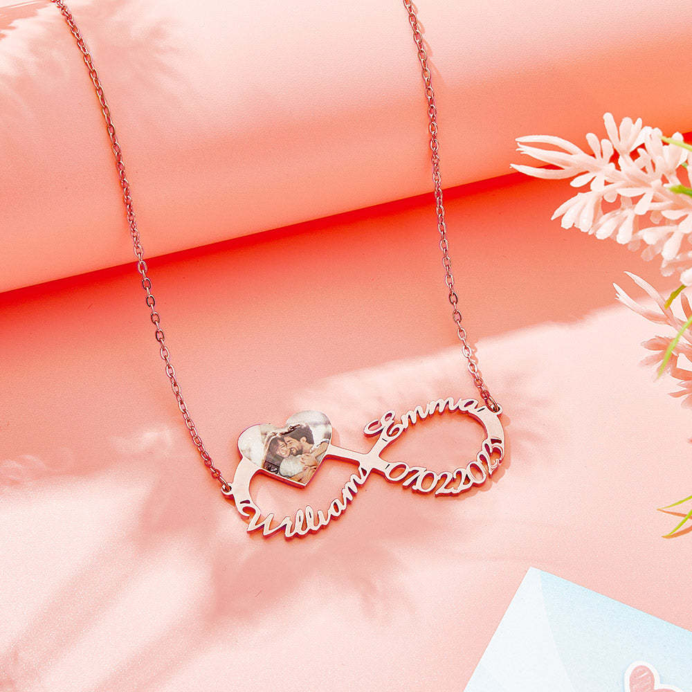 Personalized Name Necklace Custom Infinity Necklace Anniversary Wedding Gift for Her - Myphotowallet