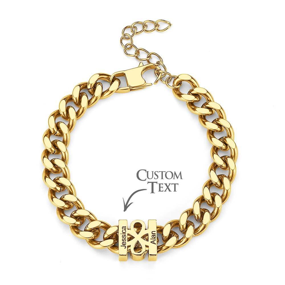 Custom Engraved Bracelet Fashionable Cuban Chain Men's Bracelet Valentine's Day Gifts - Myphotowallet