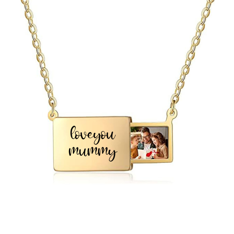 Custom Photo Envelope Necklace - Valentine's Day gift Personalized