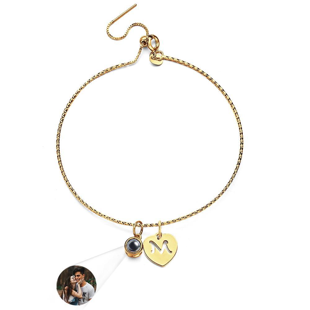 Custom Projection Letter Bracelet Simple Gift for Her - 