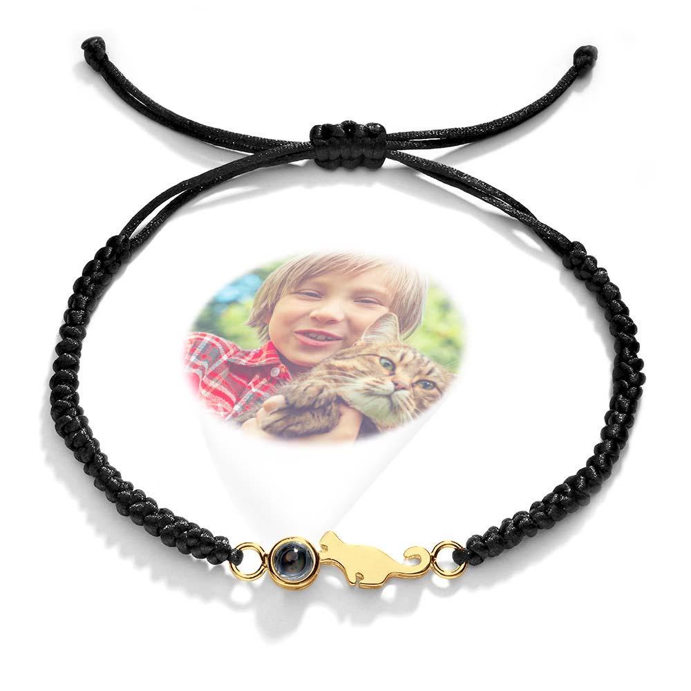 Custom Cat Projection Bracelet Personalized Memorial Picture inside Bracelet Gift for Her - 
