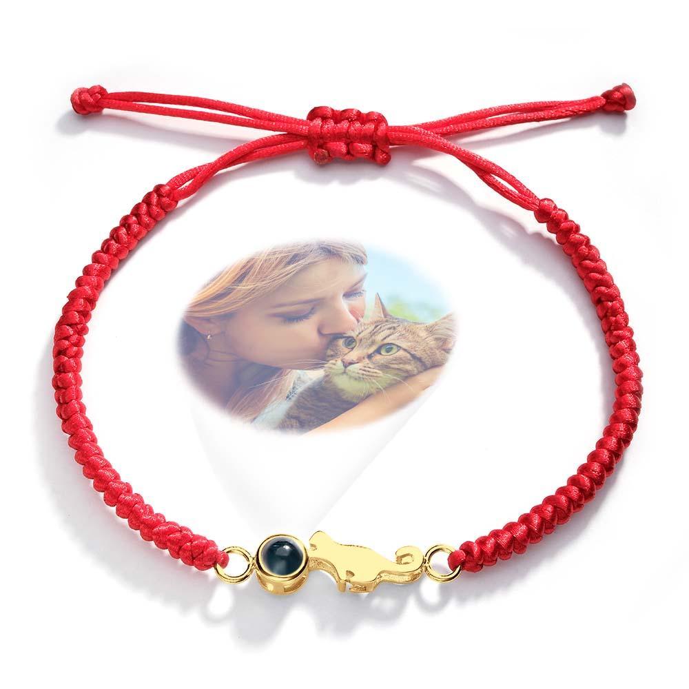 Custom Cat Projection Bracelet Personalized Memorial Picture inside Bracelet Gift for Her - 