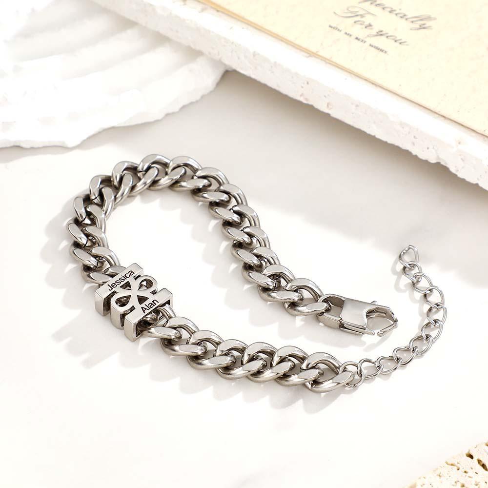 Custom Engraved Bracelet Fashionable Cuban Chain Men's Bracelet Valentine's Day Gifts - Myphotowallet