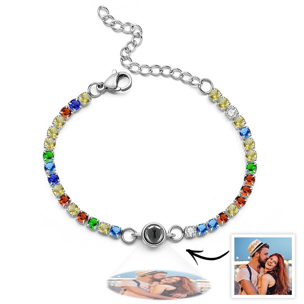 Custom Photo Projection Bracelet Fashionable All Diamonds Bracelet Gifts For Her - 